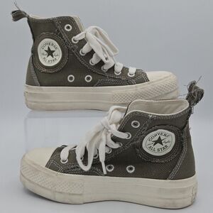 Converse Sz 5 All Star Lift 1.5 In Platform Green Floral Autumn Embroidery EU 35